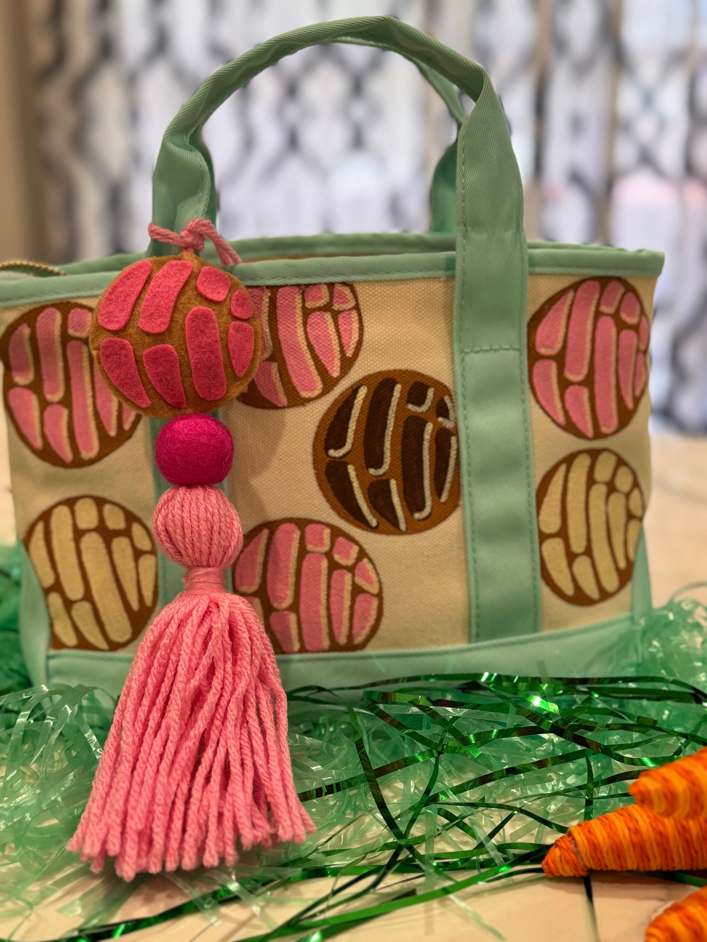 Turquoise blue concha bag