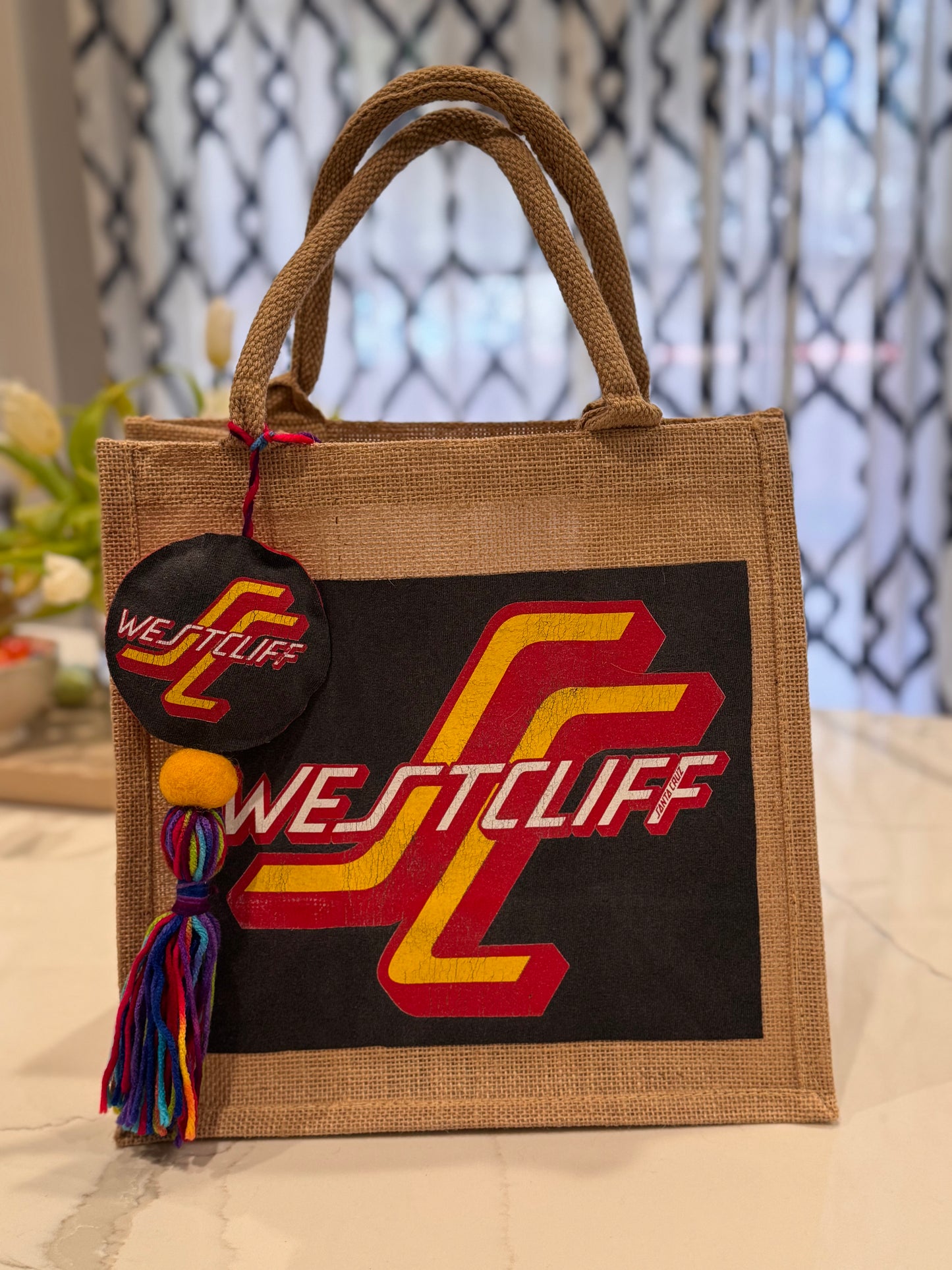 Upcycled Santa Cruz tshirts with matching tassel (west cliff)