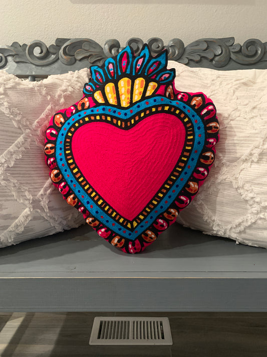 Sacred Heart Pillow (Hot Pink)
